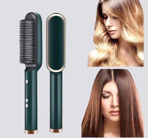 Hair Straightener Brush with Fast Heating Electric Straightening Comb Model 909